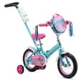 thumbnail image 2 of Schwinn Petunia Steerable Toddler Bike with Training Wheels, 12 Inch Wheel, Ages 2-4, Teal, 2 of 7