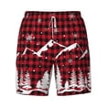 thumbnail image 4 of Lsque Mens Swim Trunks Christmas Tree Buffalo Plaid Pattern - Bathing Suit Compression Liner - Beach Swim Shorts Swimwear - (S-3XL) - Stretch Quick Dry -3X-Large, 4 of 9