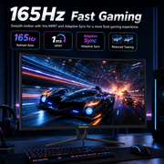 Deco Gear 39\ Curved Gaming Monitor, QHD 2560x1440 VA, 165Hz 1ms MPRT, AMD FreeSync, USB-C 65W, HDMI 2.0 & DP 1.4, Built-in Speakers, 3000R