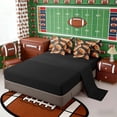 thumbnail image 4 of Erosebridal Retro Football Pattern Bedding Comforter Set, Vintage Sports King Bedding Sets for Men and Boys, Black Reversible 7pcs, 4 of 6