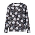 thumbnail image 5 of Leesechin Women's Juniors Clothing Round Neck Loose Tops Casual Print T-Shirts Long Sleeve Blouse in Clearance, 5 of 5