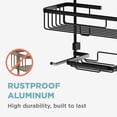 thumbnail image 3 of Zenna Home Rustproof Hanging Shower Caddy, Over the Shower Head Caddy with 2 Shelves and Built In Hooks, Aluminum Bathroom Hanging Organizer, Black, 3 of 5