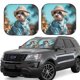 thumbnail image 1 of Fotbe Stylish Dog in Denim Outfit Juego de 2 Piezas de Parasoles para Parabrisas | Bloqueador Solar para Auto | Accesorios Plegables para Protección Solar Interior-Small, 1 of 6