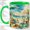 Green, variant on Tropical Beach Accent Mug, 11oz Ceramic Coffee Cup for Beach Lovers