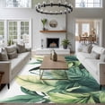 thumbnail image 4 of Rectangle Area Rug 6x9ft,Gradient Green Palm Leaf Washable Carpet Non-Slip Runner Accent Rugs Indoor Floor Mat for Bedroom Living Room Decor,Watercolor Tropical Leaves, 4 of 9