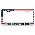 thumbnail image 4 of in God We Trust USA Flag Style Heavy Duty Metal License Plate Frame Personalised/Car Accessories Car Tag Holder Cover (Black/Silver/line Blue), 4 of 7