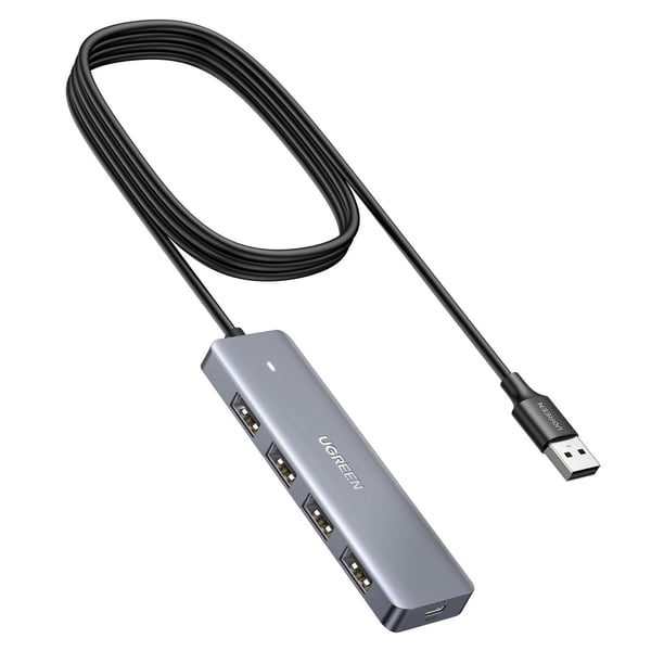 Hub USB UGREEN 1.5M SuperSpeed 5Gbps 3.0 4 Puertos Compatible con Macbook, PC, PS4, Xbox