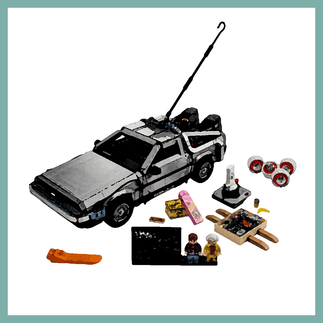 Display Case for LEGO® 10300 Back to the Future™ Time Machine™ (without hook) (Clear base)