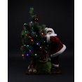 thumbnail image 2 of Northlight 30" Battery Operated Green and Red LED Lighted Santa Claus with Tree Christmas Figurine, 2 of 3