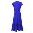 thumbnail image 5 of Vestido largo con cuello en V y encaje floral para mujer talla grande - Diseño fluido, tejido cómodo, primavera/otoño - Tallas S-XXL, versátil para fiestas, 5 of 5