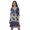 Navy Blue, variant on Moomaya Printed 3/4 Sleeve Georgette V-Neck Plus Size Clothing For Women Dress