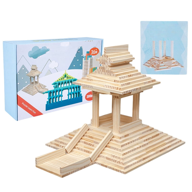 Kids Wooden Building Blocks Games Set Children Stacking Educational Toys CB 