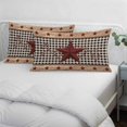 thumbnail image 3 of Red Texas Star Farmhouse Pillow Covers, Linen Long Throw Pillow Case, Black Plaid Berry Country Holiday Pillow Protector Decorative Cushion Cover for Living Room/Bedroom 16" x 24", 3 of 8