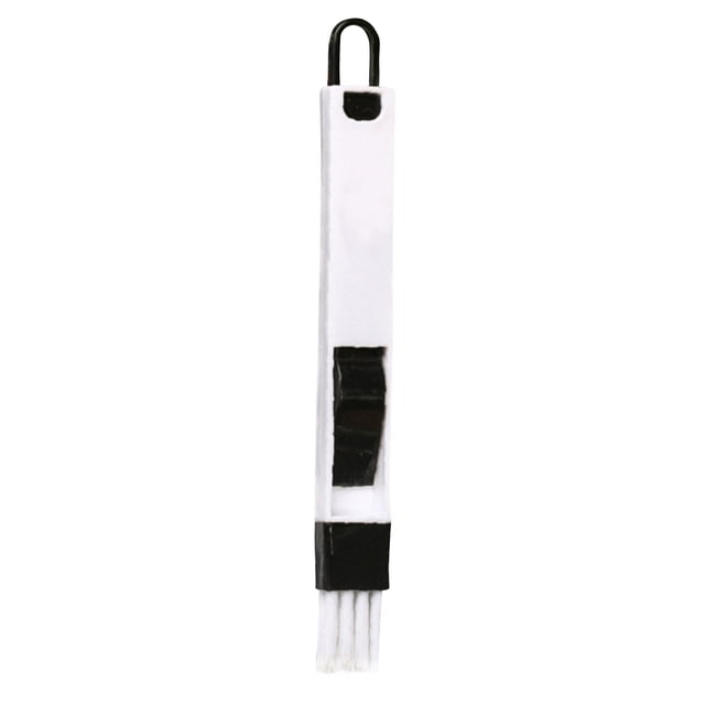 Cepillo multiusos para limpiar ranuras de ventanas, esquinas y teclados domésticos, con recogedor desmontable (negro)