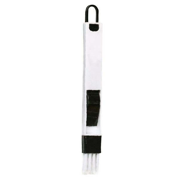 Cepillo multiusos para limpiar ranuras de ventanas, esquinas y teclados domésticos, con recogedor desmontable (negro)