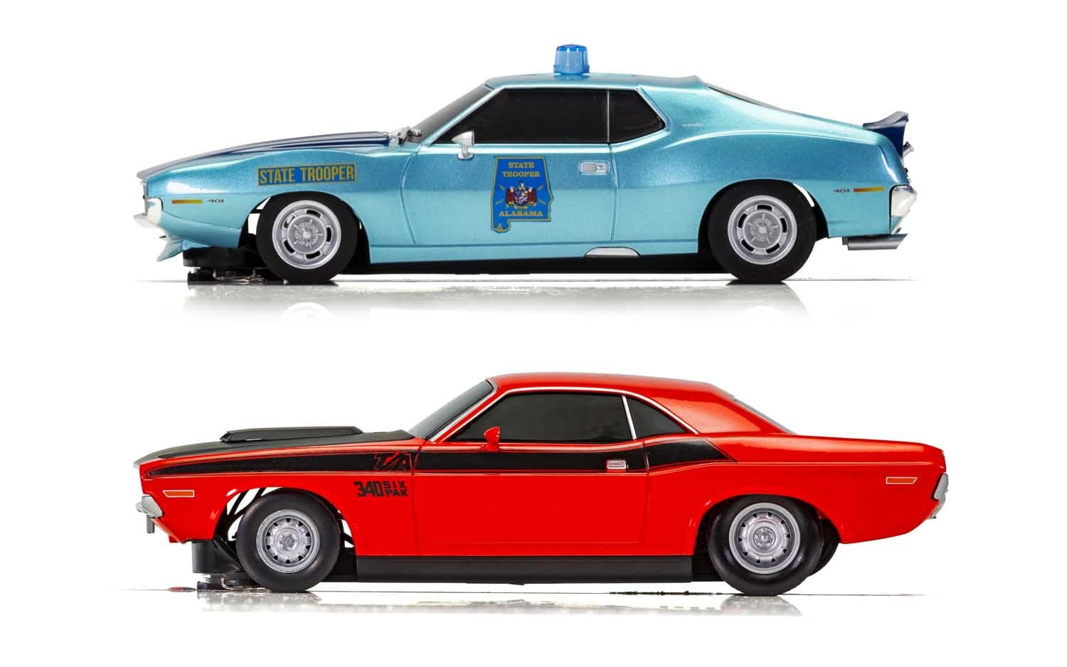Scalextric American Police Chase AMC VS Dodge 1:32 Slot Car Race Set C1405T 