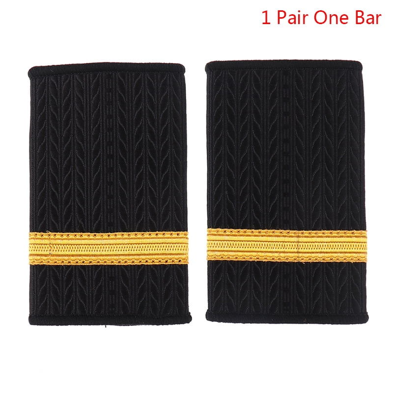 MageCrux 1Pair Epaulettes Professional Pilot Uniform Epaulets Gold