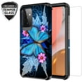 thumbnail image 2 of For Samsung Galaxy A52 Case wTempered Glass Screen Protector Cute Girls Women Glitter Protective Phone Cover Cases - Blue Butterfly, 2 of 4