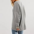 thumbnail image 3 of Zunfeo Waffle Long Sleeve Shirts for Women Casual Oversized Fall Tops Lightweight Pulover Sweatshirts Gray 2XL, 3 of 8
