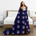 thumbnail image 5 of DouZhe Ultra-Soft Micro Fleece Lightweight Flannel Bed Blanket, 4th July Patriotic American Flag Print Cozy Warm Throw Blankets, 80"x60", 5 of 7