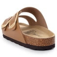 thumbnail image 6 of Litfun Women's Cork Footbed Slide Sandals Summer Leather Flat Sandals with Adjustable Buckles, Light Brown, 6 of 8