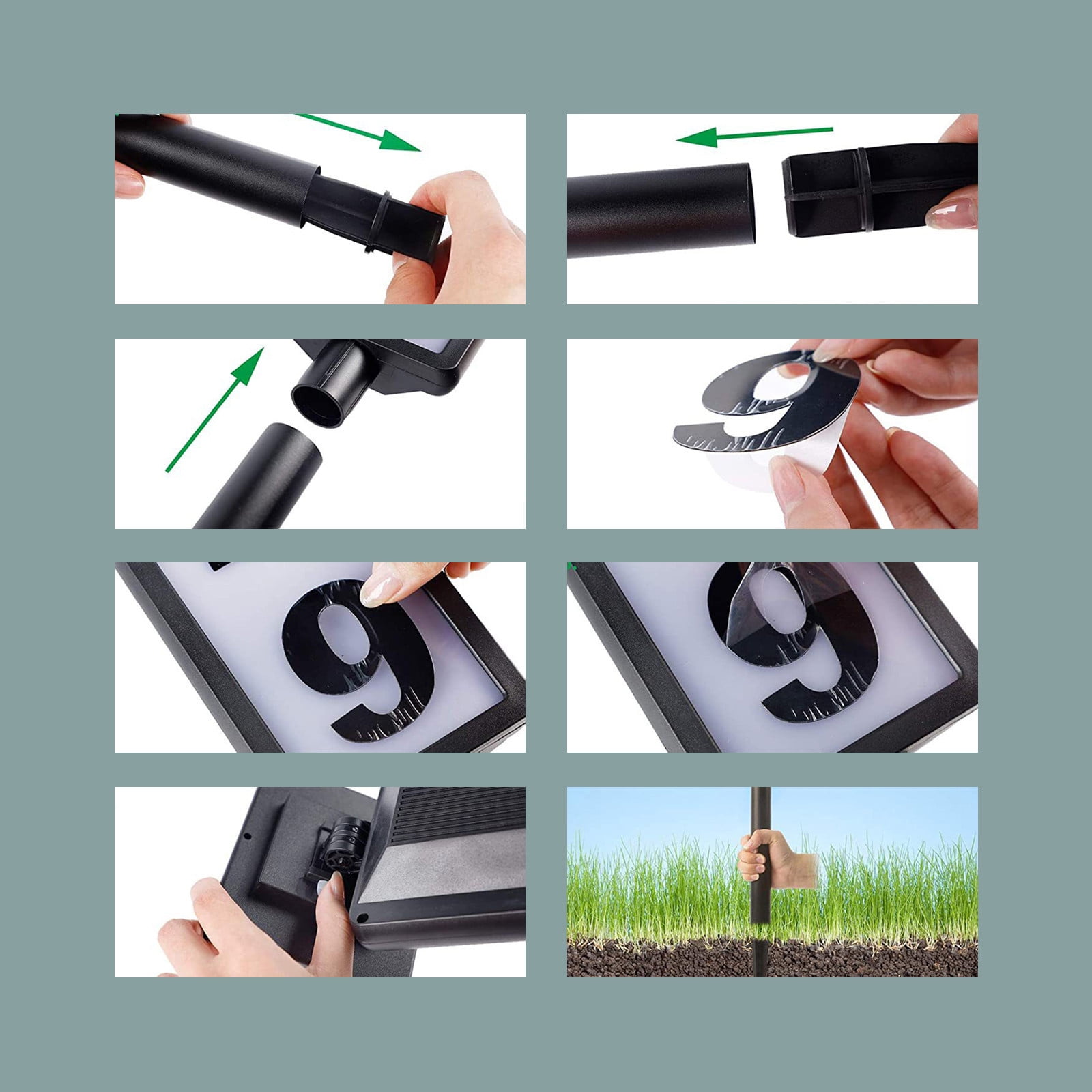 Solar Pathway Lights LED House Number Address Sign Outdoor Yard Lighting Home Decor Collection
