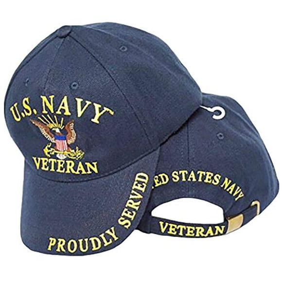 Casquette Bleue Servie Fièrement par des Vétérans des États-Unis Navy
