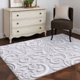 thumbnail image 3 of Area Rugs 2.7'x5', Floral Patterns Carpet for Living Room Bedroom Dining Room, Silver White Flowers Leaves Aesthetic Throw Kitchen Rugs Non Slip Washable Rectangle Indoor Outdoor Rugs, 3 of 8