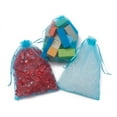 thumbnail image 3 of 100pc Organza Gift Bags with Drawstring Wedding Party Christmas Favor Gift Bags Organza Pouches for Potpourri Deep Sky Blue 23x17cm, 3 of 5