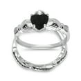 thumbnail image 4 of LaRaso & Co Black His Her Wedding Rings Celtic Claddagh Bridal Couples Engagement Rings Sizes 10 9, 4 of 6