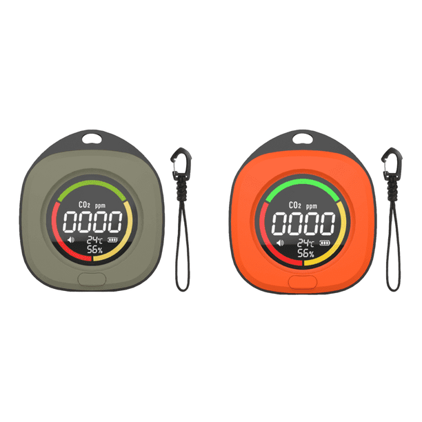 Detector CO2 3 en 1 Alarma Sensor Temperatura Y Humedad para Camping RV Coche () Verde