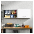 thumbnail image 2 of Metal Wall Cabinet with Doors and Shelves, Floating Storage Unit for Garage or Basement (White, 21.6" H), 2 of 8
