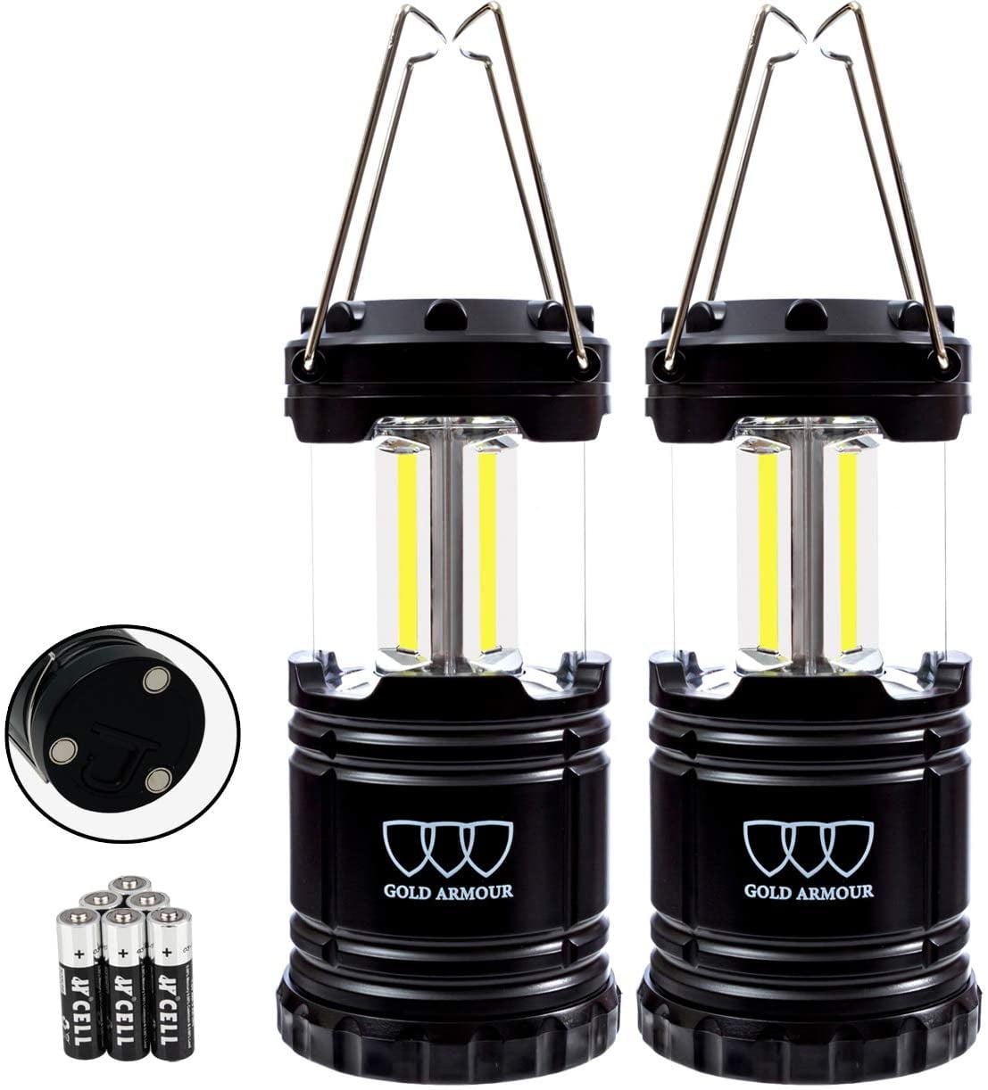 Hurricane Survival Kit for Emergency 2 Pack Portable LED Camping Lantern Flashlights with 6 AA Batteries Outage