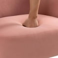 thumbnail image 5 of Pink Upholstered Velvet Accent Chair, Modern Reception Arm Chair Comfy Single Sofa Club Chair Leisure Living Room Chair with Golden Metal Legs for Bedroom Reading Room, Easy Assembly, 5 of 7