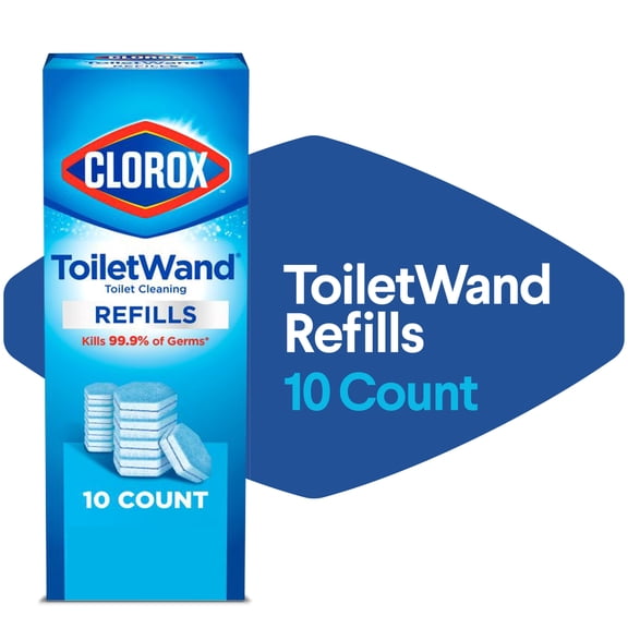 Clorox ToiletWand Disinfecting Brush Refills, Toilet Bowl Cleaner Disposable Wand Heads, 10 Count