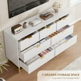 thumbnail image 3 of Dresser for Bedroom with 7 Drawers,53.5" Wide Modern Chest of Drawers with Metal Handle & Legs,Wooden Dresser TV Stand,Wood Closet Clothes Storage Organizer for Living Room,Hallway,Entryway, 3 of 6