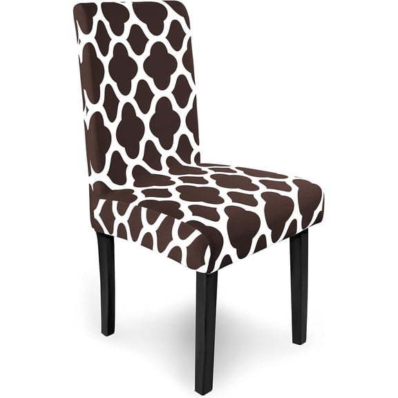 Dining Room Chair Covers Set of 4, Parsons Stretch Dining Chair Slipcovers Removable Washable Spandex Furniture Seat Protector for Kitchen Hotel Table Banquet (Pack of 4, 01-Coffee)