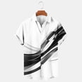 thumbnail image 2 of Mens Botón Abajo Camisa de Manga Corta Arrugas Girar Gratis Abajo Collar Cardigan, Flujo de Luz Botón Superior, 2 of 7