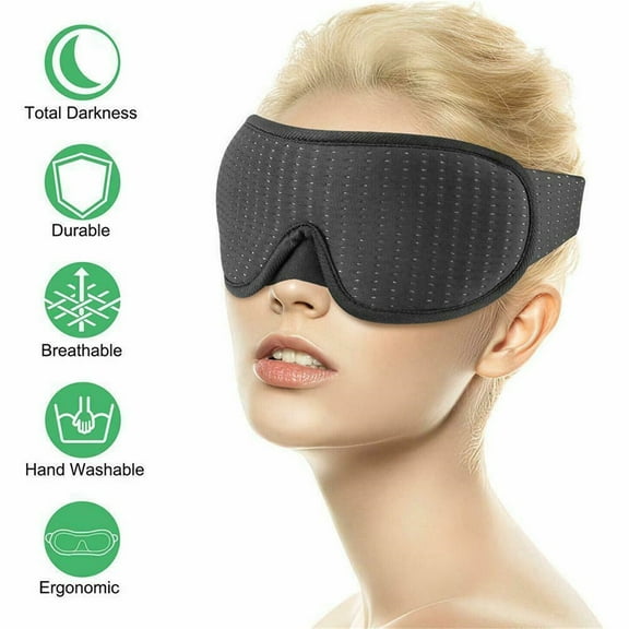 Kokovifyves 3D Soft Sleep Nap Eye Shade Cover Sleeping Rest -Relax Concave Blindfold