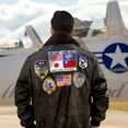 thumbnail image 3 of Alamodetrend G-1 Bomber Jacket, Embroided 17 Front, Back & Side Patches, Men's L, 3 of 6
