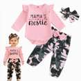 thumbnail image 6 of 3Pcs Toddler Baby Girl Clothes Girls Outfits Prints Romper+ Camouflage Pants Headband Fall Winter Girl Clothing Set 0-18 Months Kaprioy Baby Girl Clothes, 6 of 9