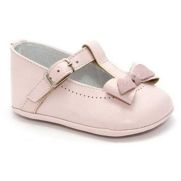 Chaussures en Cuir Classique pour Bébé avec Dentelle pour Filles&44; Rose - Taille 0