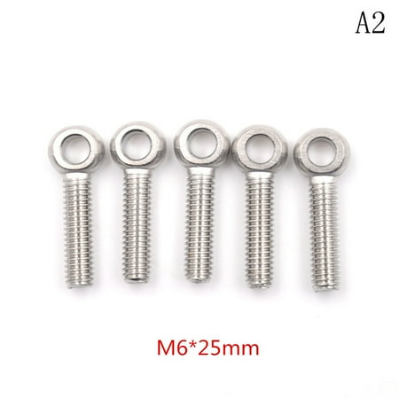 

(6*25)5PCS Stainless Steel Machinery Shoulder Lifting Eye Bolt M5 M6 M8 M10 M12