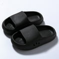 thumbnail image 4 of Rumantou Kids Lightweight Soft EVA Non-Slip Slides Slippers Open Toe Comfy Sandals for Toddler Boys Girls Children Bathroom Shower Summer Size for US 11,Black, 4 of 5
