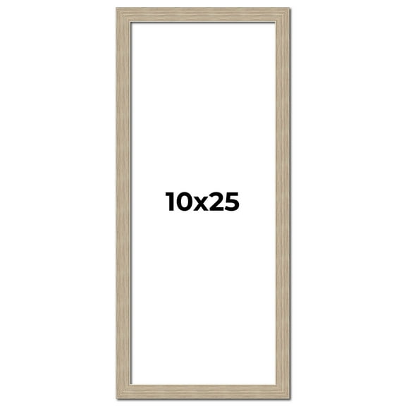 10x25 Frame Grey Solid Wood Picture Frame Width 1 Inches | Interior Frame Depth 0.5 Inches |