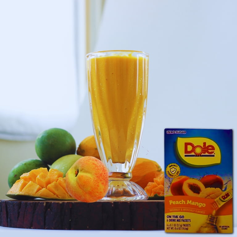Dole Zero Sugar On-The-Go Peach Mango Drink Mix, (2 Boxes, 12