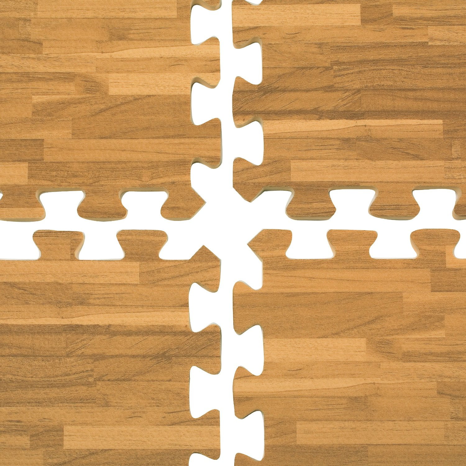 Clevr  100 Sq. Ft 3/8 Inch Thick Interlocking Foam Mats Flooring, Light Wood Oak