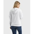 thumbnail image 4 of Hanes Women's Slub Jersey Full Zip Hoodie White 2XL, 4 of 6
