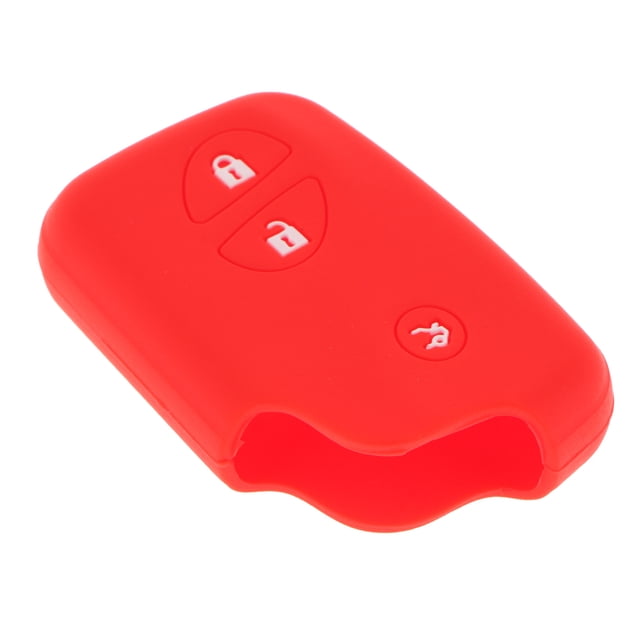 Funda de silicona para llave de coche para 3 botones Llavero inteligente rojo