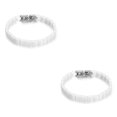 thumbnail image 4 of Brazalete de cerámica Sonducket cadenas geométricas joyería para novia color Blanco 2piezas, 4 of 6